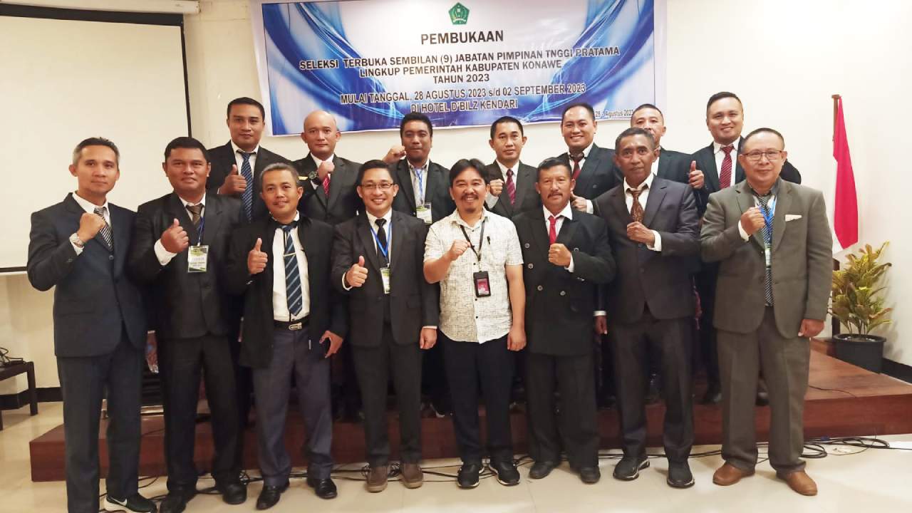 Pemda Konawe umumkan hasil seleksi JPTP untuk mengisi 9 jabatan kepala dinas yang kosong. Foto: Ist.