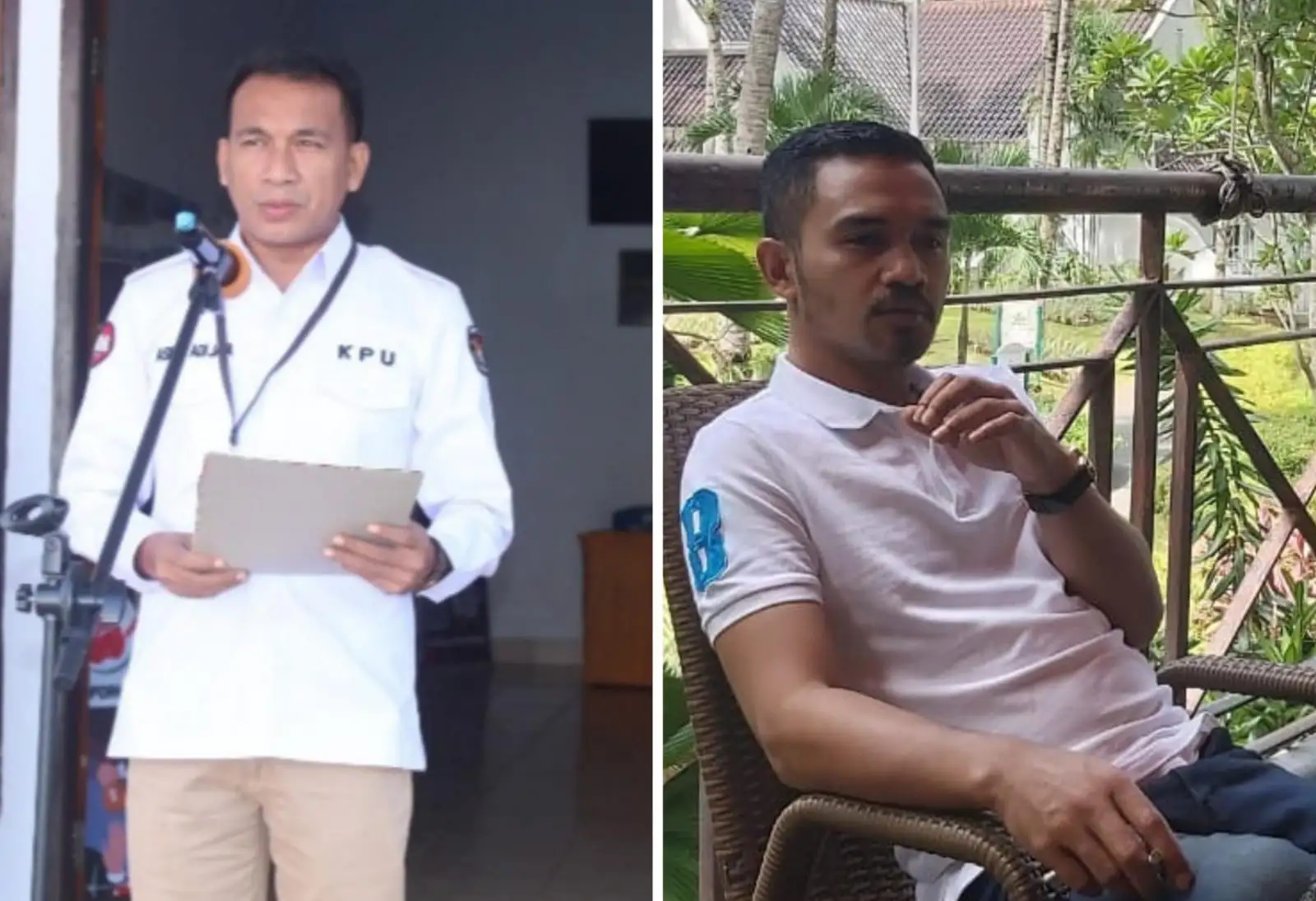 Ketua KPU Muna, LM Aksar Adi Jaya dan Kordiv Teknis dan Penyelenggara Pemilu KPU Muna, La Ode Ngkumabusi. Foto: Ist.