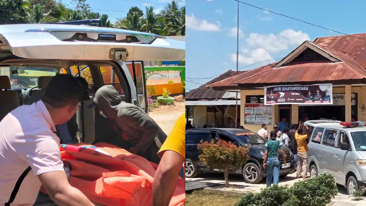 Korban saat dievakuasi dari Polsek Kabawo, keluarga tolak autopsi. Foto: Kolase