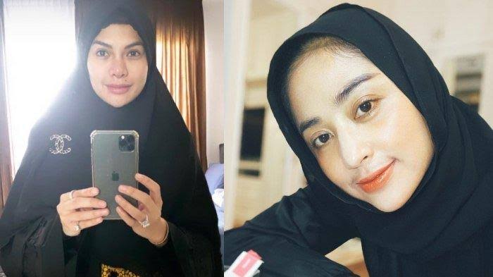 Nikita Mirzani dan Dewi Perssik ternyata pernah menjalani pendidikan agama di pesantren. Foto: Repro Tribunnewsmaker.com