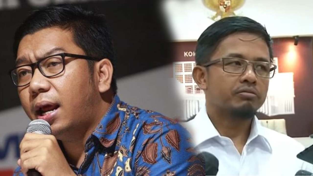 Peneliti ICW, Kurnia Ramadhana (kiri) dan Komisioner KPU RI, Idham Kholik. Foto: Ist.