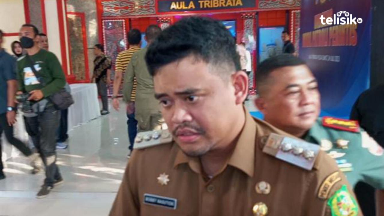 Wali Kota Medan, Bobby Nasution ketika ditemui sejumlah awak media di Markas Polda Sumatera Utara. Foto: Reza Fahlefy/Telisik