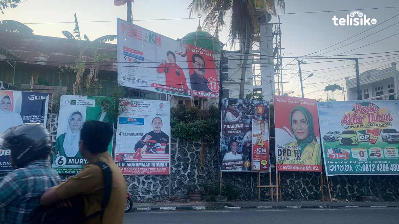 Masih banyak parpol yang belum menertibkan APK secara mandiri hingga 6 November 2023. Foto: Elfinasari/Telisik