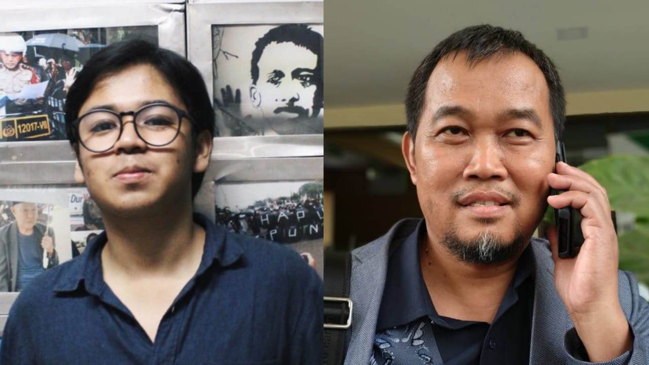 Peneliti ICW, Diky Anandya Kharistya Putra dan Koordinator MAKI, Boyamin Saiman. Foto: Kolase