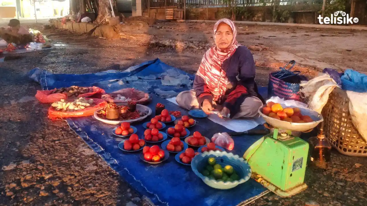 Seorang nenek Wa Ode Ndodhala (62), menjual di Pasar Lawata Kendari demi penuhi kebutuhan sehari-hari. Foto: Erni Yanti/Telisik