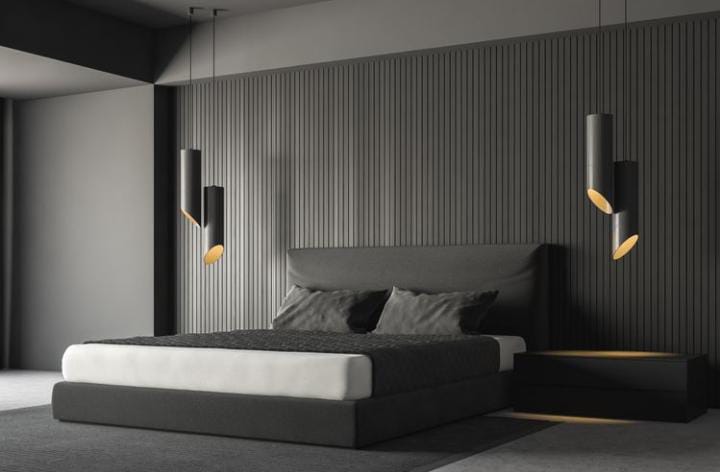 Hitam adalah warna kamar tidur yang sebaiknya dihindari, karena hitam dapat membawa perasaan berat, mengaburkan spiritualitas, dan menghalangi hal-hal positif. Foto: Kompas.com