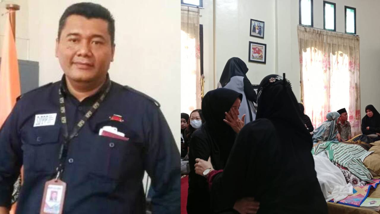 La Ode Abdul Natsir (kiri) dan suasana duka di kediaman almarhum (kanan). Foto: Kolase