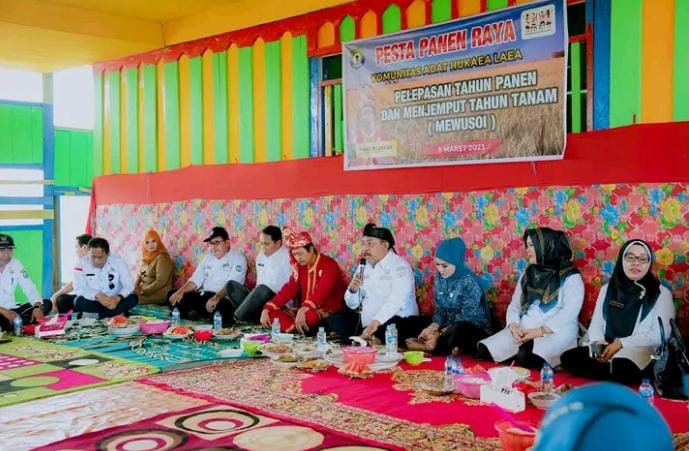 Pesta panen yang dalam bahasa Moronene dikenal dengan sebutan Mewuwusoi, mendapat anugerah WBTB dari pemerintah pusat. Foto: Ist.