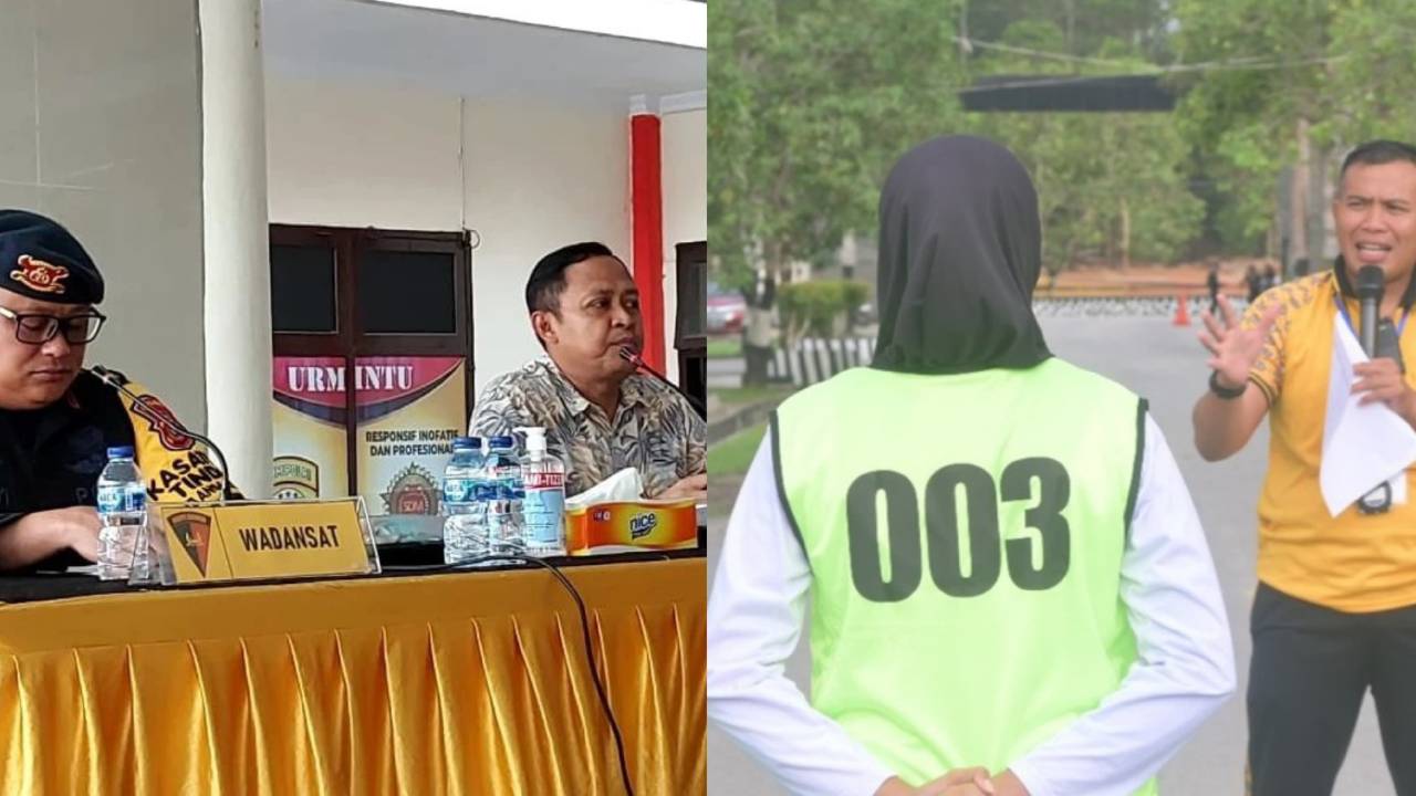 Kolaborasi antara Kanwil Kemenkumham dengan Satuan Brimob Polda Sulawesi Tenggara dalam tes Seleksi CPNS 2023. Foto: Kolase