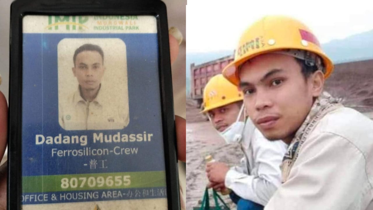 Salah satu korban ledakan tungku smelter PT Indonesia Tsingshan Stainless Steel (ITSS) Morowali, Dadang Mudasir. Foto: Kolase