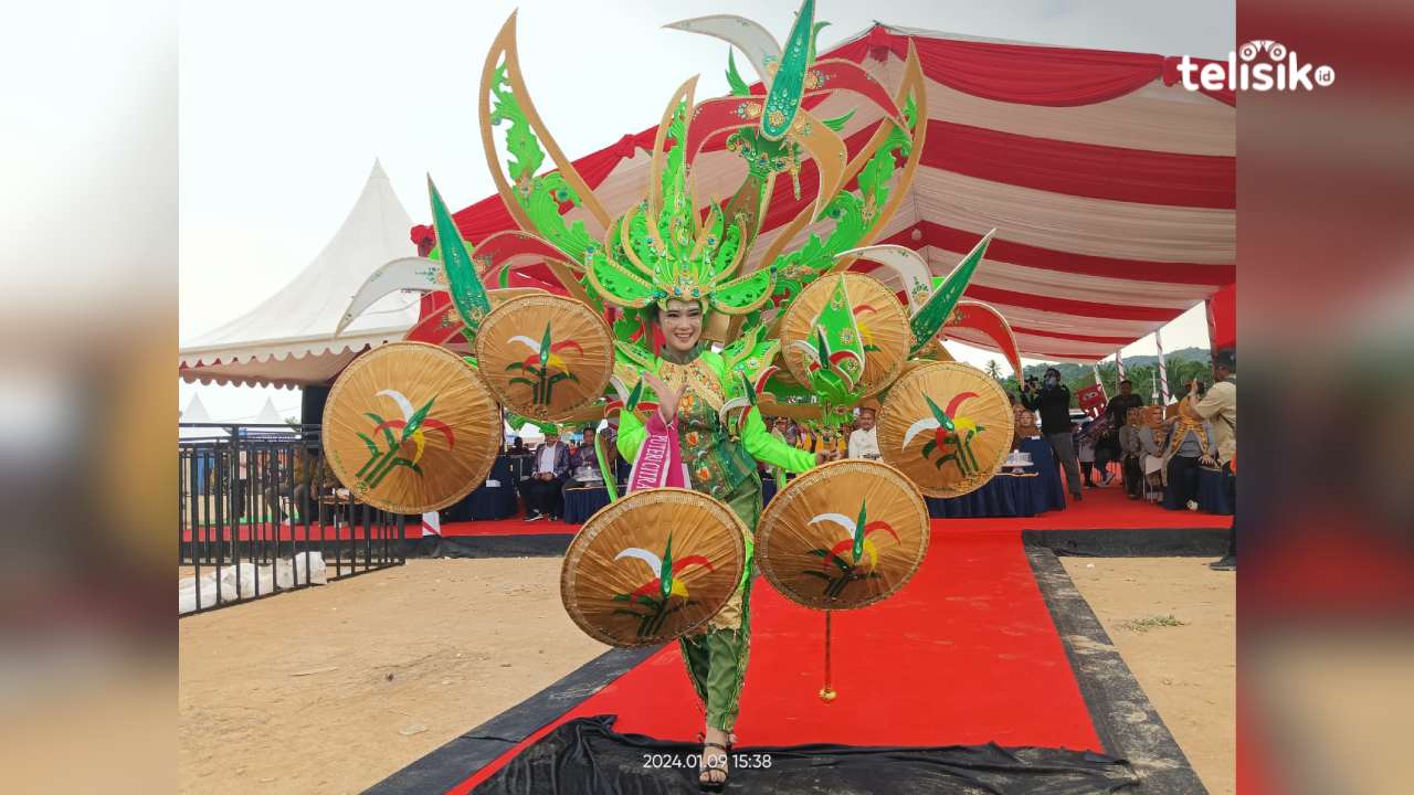 Ratusan masyarakat ramaikan Karnaval Budaya untuk mengawali perayaan HUT ke-11 Kolaka Timur. Foto: Sigit Purnomo/Telisik