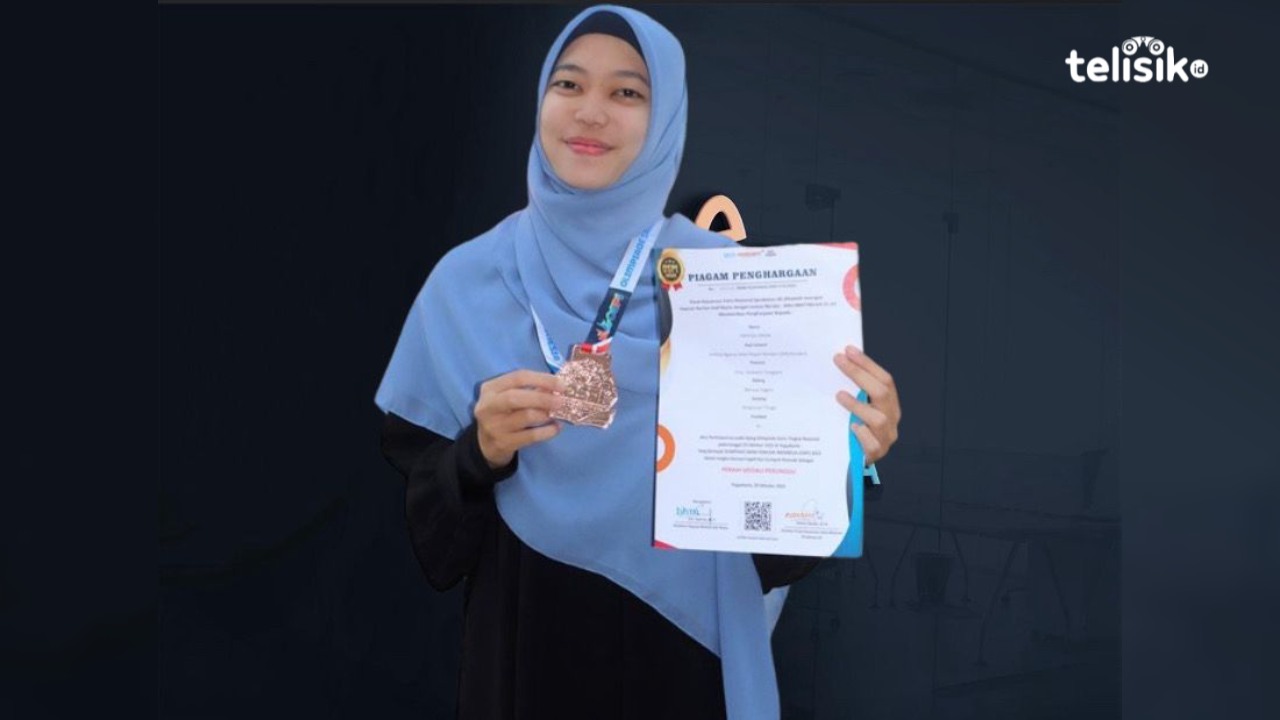 Fahriza Kirani peraih medali emas jenjang mahasiswa pada kejuaraan Pekan Sains dan Olimpiade Nasonal. Foto: Riksan Jaya/Telisik