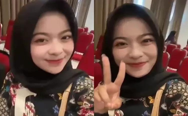 Viral di media sosial seorang petugas KPPS cantik di Pangandaran update status di story Facebook dengan mengangkat salam dua jari hingga menyeret nama capres nomor urut 2, Prabowo Subianto. Foto: Ayobandung.com