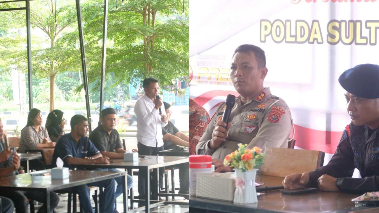 Warga Kambu, Kota Kendari saat menyampaikan keluhan langsung ke Polda Sulawesi Tenggara. Foto: Kolase