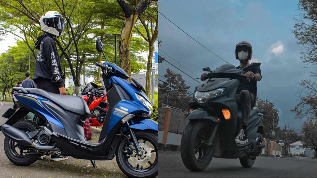 Tampilan motor matic, Yamaha Freego 125 saat di jalan raya. Foto: Instagram @minsshot_, @frhnystf_