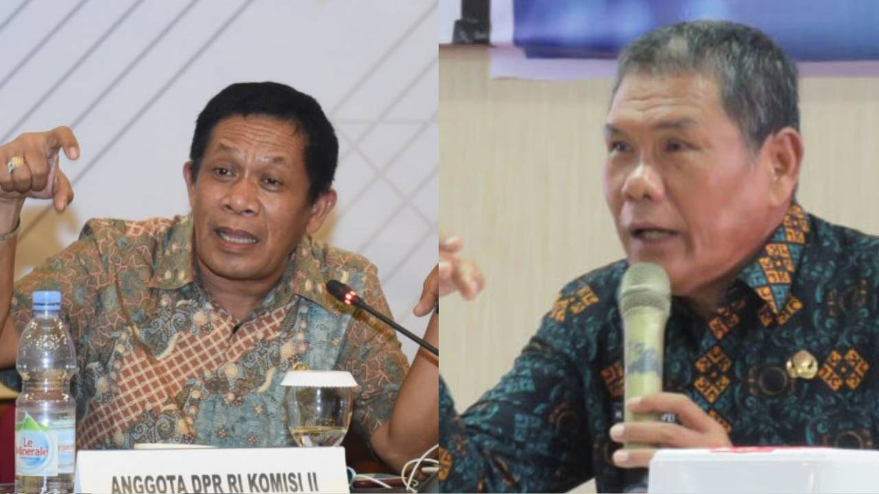 Hugua, petahana dari PDIP (kiri) dan eks Bupati Kolaka Ahmad Safei (kanan). Foto: Kolase