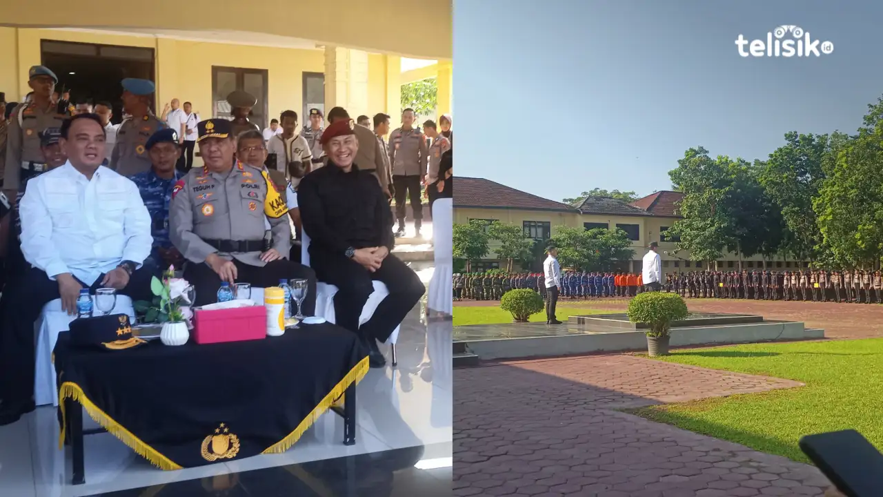 Pj Gubernur saat memimpin apel gelar pasukan (kanan), ditemani Kapolda, dan Kabinda Sulawesi Tenggara (kiri). Foto: Ahmad Jaelani/Telisik