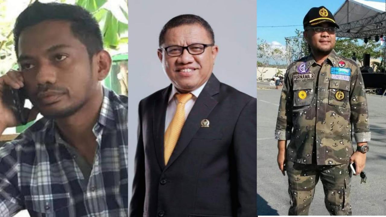 Ketua DPC PDIP Muna, La Ode Ferbi Rifai, Ketua DPD II Golkar Muna, Muhamad Nasir Ido dan Ketua DPC Gerindra Muna, Purnama Ramadhan. Foto : Ist.