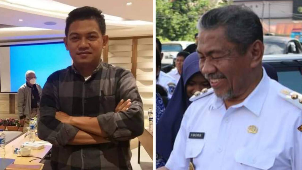 Plt Bupati Muna, Bachrun Labuta dan pengamat politik, La Husen Zuada. Foto: Ist.
