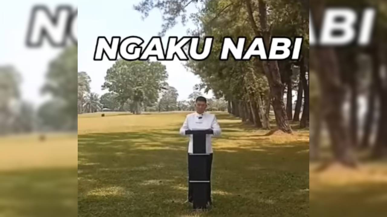 Video seorang pria yang mengaku sebagai nabi, viral di media sosial. Foto: Screenshot video