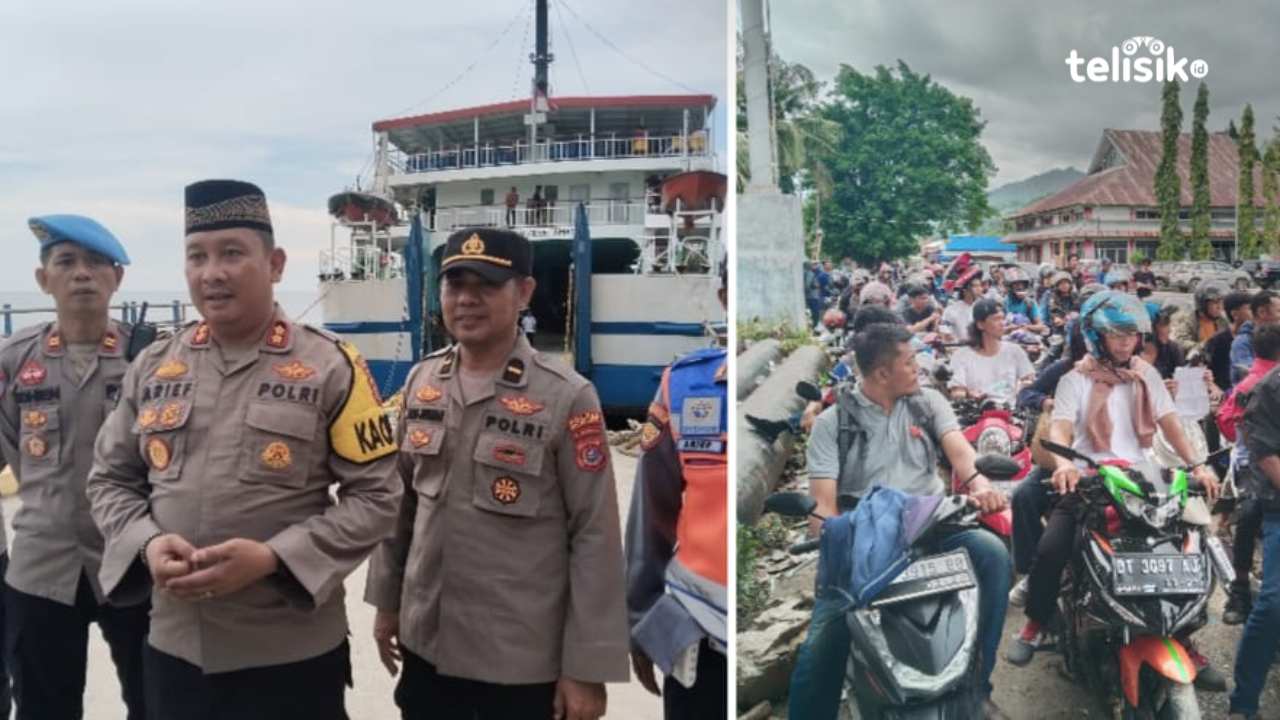 Kapolres Kolaka Utara, AKBP Arief Irawan pantau arus mudik di pelabuhan penyebaran Tobaku-Siwa yang alami peningkatan. Foto: Muh Risal H/Telisik