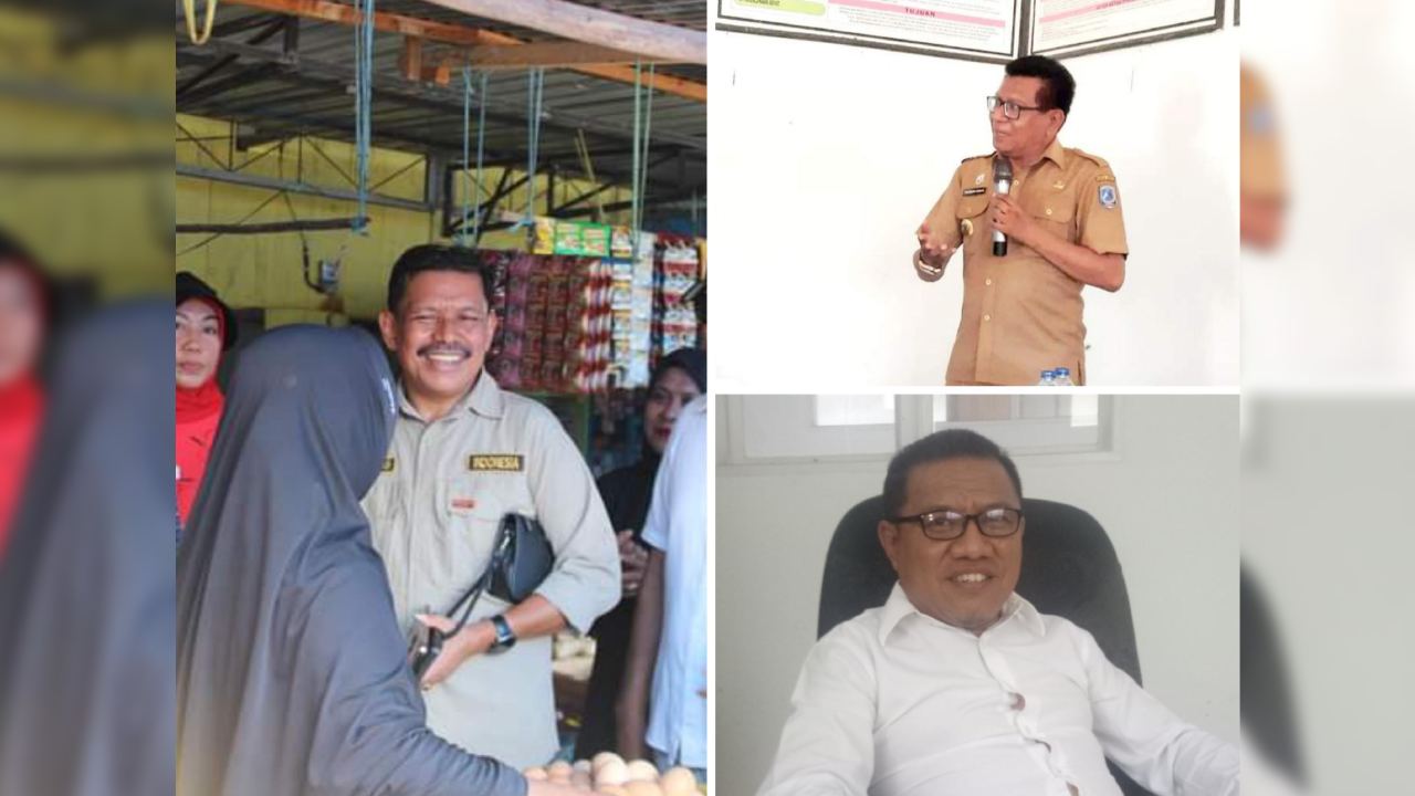 Sekda Muna, Eddy Uga, Kadis PMD, Fajaruddin Wunanto dan Ketua DPD II Golkar Muna, Muhamad Natsir Ido. Foto: Ist.