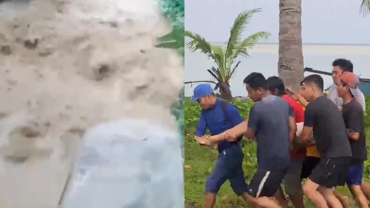 Seorang wanita tewas usai hanyut terbawa arus sungai di Kabupaten Kolaka. Foto: Screenshot Video
