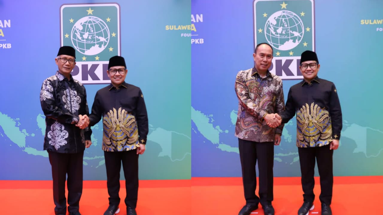 Bakal calon Gubernur Sulawesi Tenggara, Lukaman Abunawas beserta Cak Imin (kiri) dan Andi Sumangerukka (kanan). Foto: Ist.