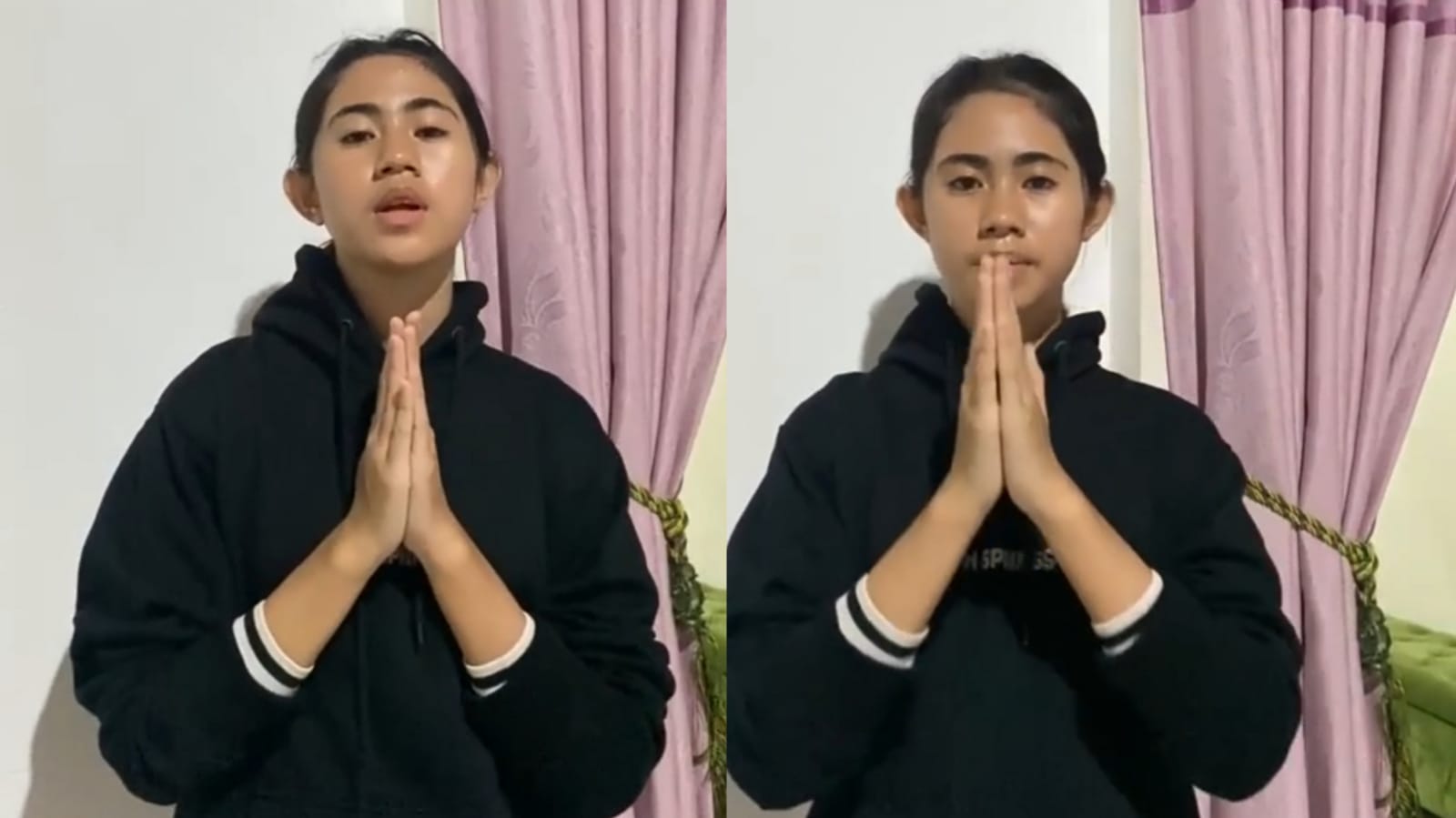 Detik-detik video klarifikasi remaja SMP minta maaf usai viral pada live Instagram. Foto: Secreenshoot video