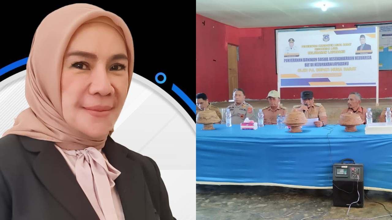 Kepala Bank Sultra Cabang Kambara menanggapi terkait potongan bantuan BLT APBD Muna Barat. Foto: Kolase