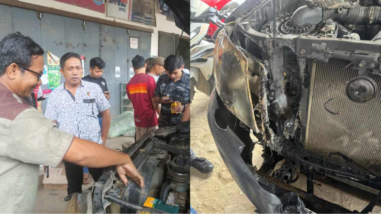 Pihak kepolisian saat melakukan pengecekan di lokasi kejadian. Foto: Ist.