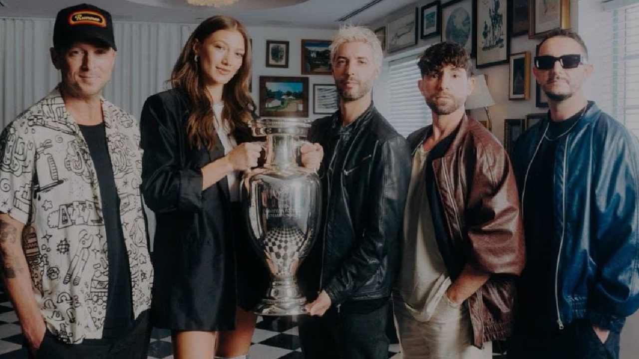 Tiga artis musik Euro 2024 – trio elektronik Italia Meduza, nominasi Grammy OneRepublic, dan penyanyi-penulis lagu Jerman Leony. Foto: Instagram@eufa2024