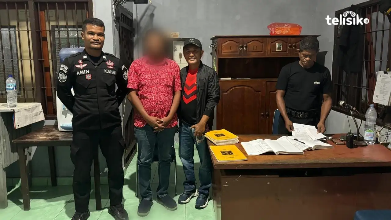 Tersangka dugaan korupsi dana hibah Pilkada Muna, MJ, saat dititip di Rutan Kelas IIB Raha. Foto: Sunaryo/Telisik