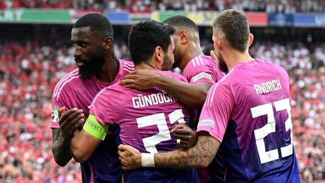 Jerman memastikan diri lolos ke 16 besar Euro 2024. Foto: Repro Reuters