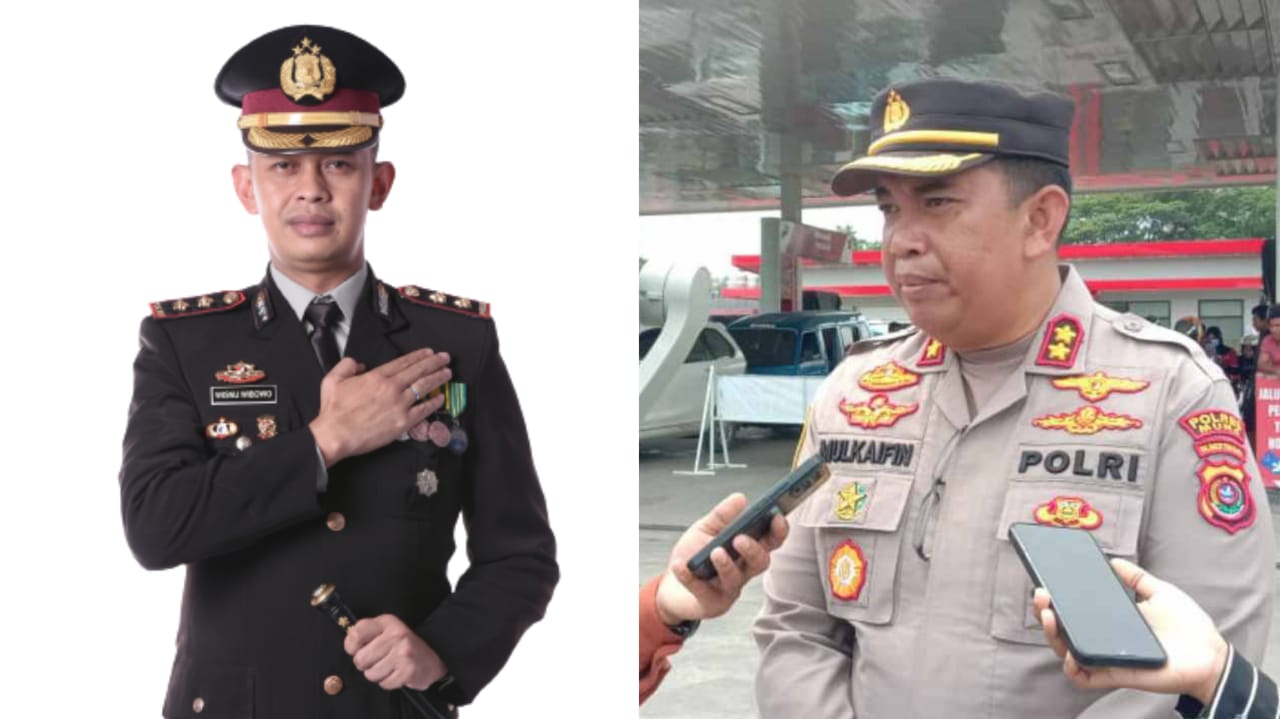 Kapolres Konawe Setalan, AKBP Wisnu Wibowo (kiri), dan Kapolres Muna AKBP Mulkaifin (kanan). Foto: Kolase