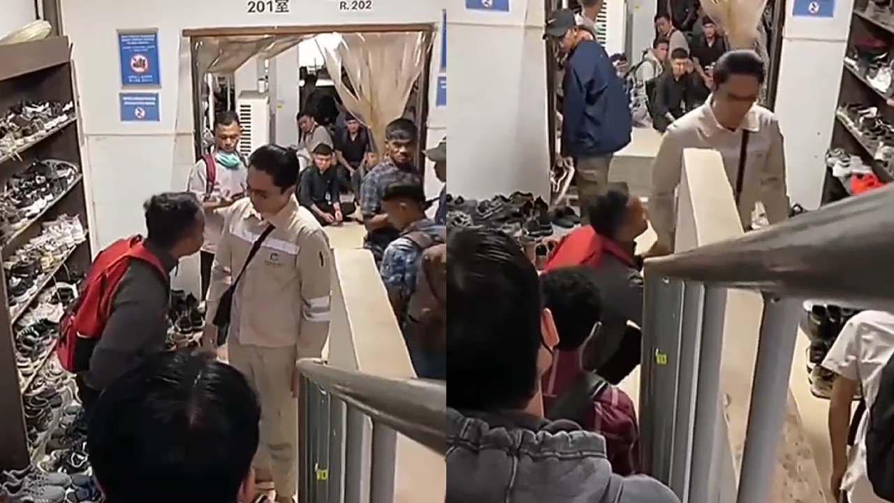 Detik-detik cuplikan seorang karyawan PT IMIP Morowali diseret keluar. Foto: Screenshot video