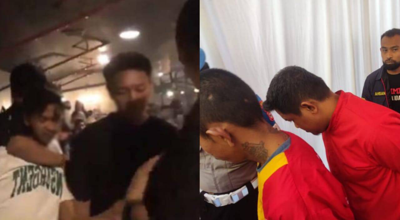 Atlet biliar saat diamankan pihak kepolisian, terlibat judi online di Makassar. Foto: Repro inews.com/inikata.co.id
