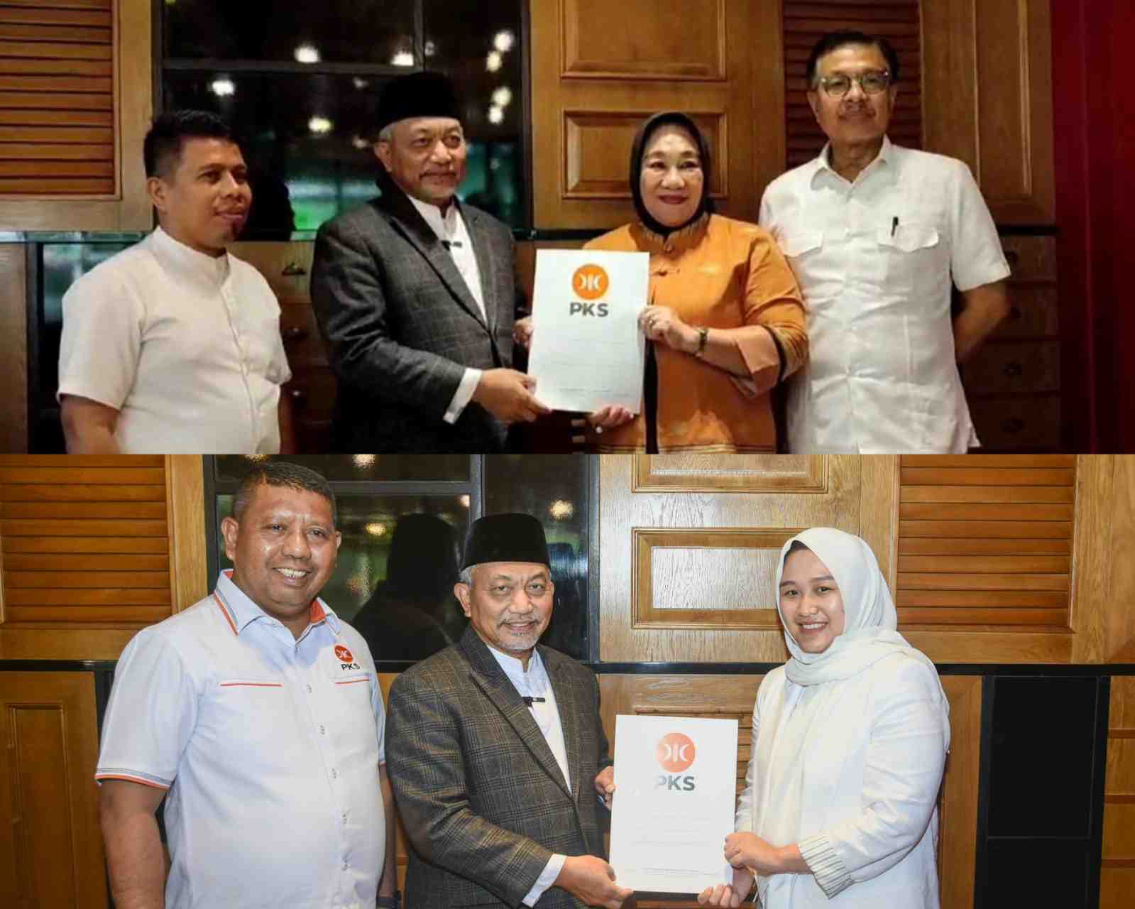 Sepaket, DPP PKS usung Tina dan Giona Nur Alam sebagai calon Gubernur Sulawesi Tenggara dan calon Wali Kota Kendari. Foto: Kolase