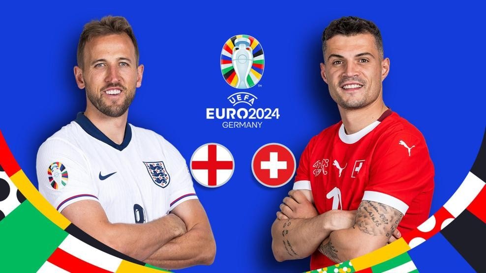 Kapten Inggris, Harry Kane (kiri), dan Granit Saka dari Swiss. Foto dan Grafis: Repro euro.com