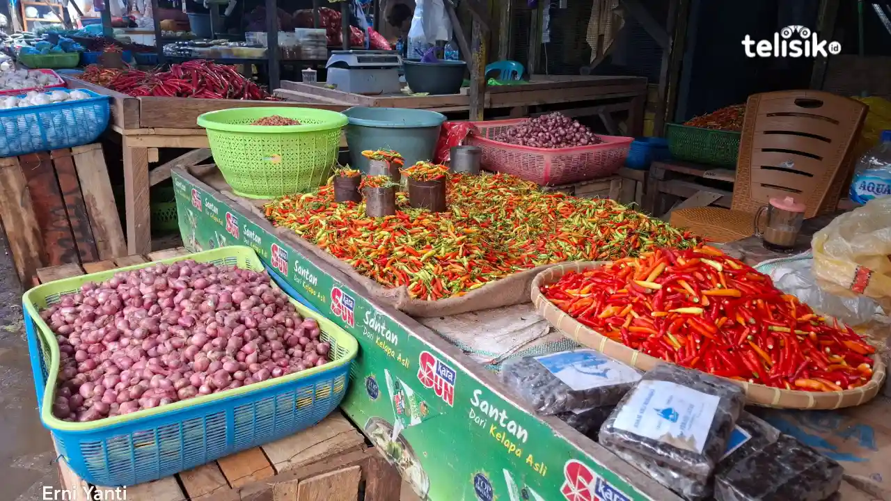 Harga cabai di pasar tradisional Kota Kendari mengalami kenaikan, sedangkan sayuran mengalami penurunan. Foto: Erni Yanti/Telisik