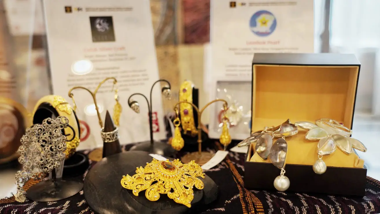 Indonesia menghadirkan Mutiara Lombok di pameran Indikasi Geografis sebagai produk IG yang terdaftar dalam representasi sumber daya alam. Foto: Ist.