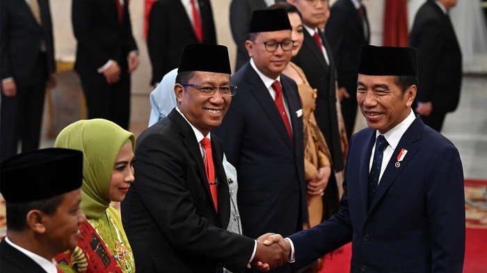 Supratman Andi Agtas saat dilantik menjadi Menkumham menggantikan Yasonna Laoly. Foto: Repro Antara