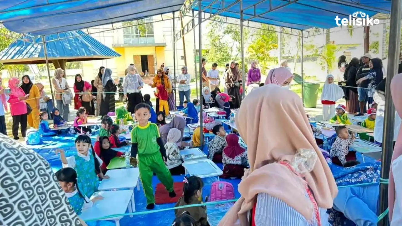 Suasana lomba menggambar tingkat SD Se-Kota Kendari. Foto: Nabila /Telisik