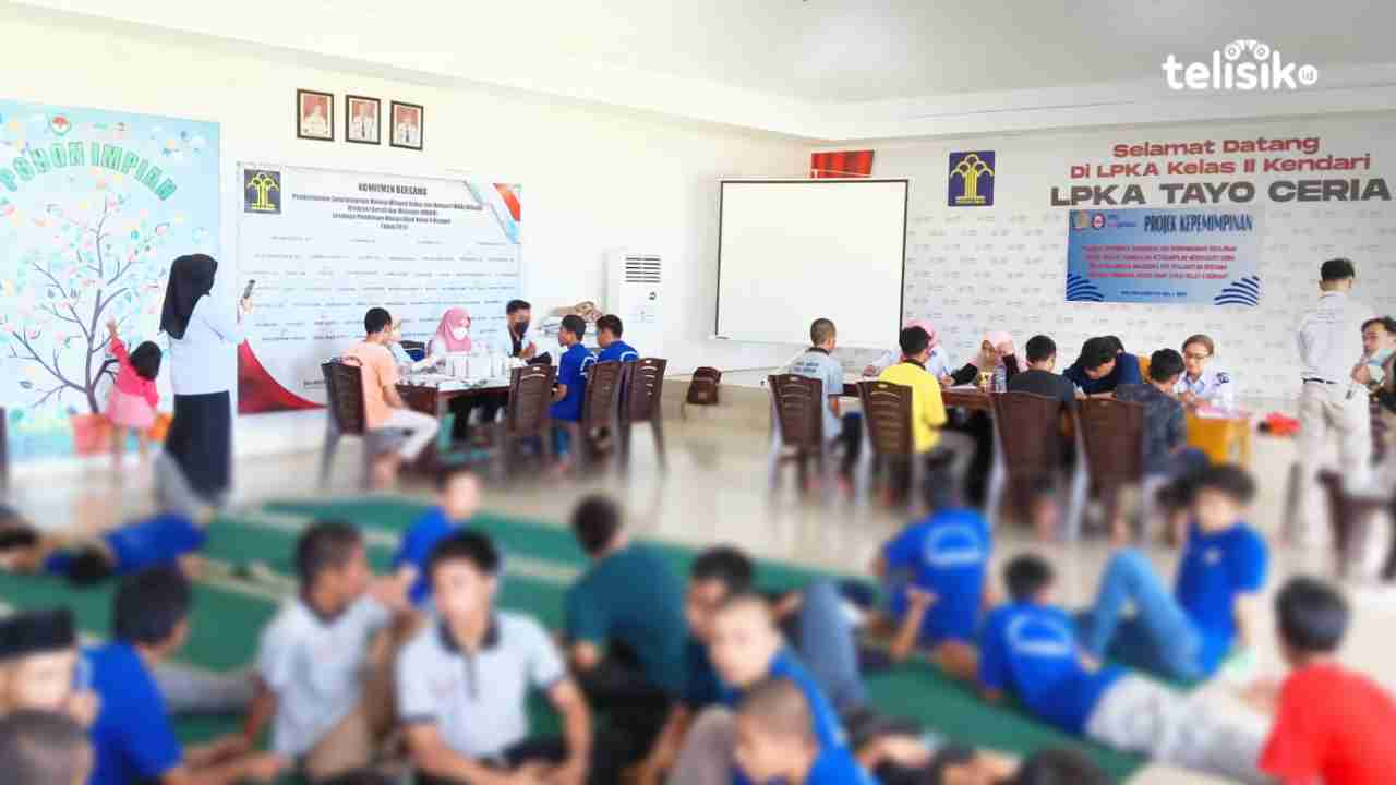 Antusiasme siswa binaan Lemabaga Khusus Pembinaan Anak (LPKA) Kelas II Kendari mengikuti Screening dan edukasi tentang HIV. Foto: Supryanto/Telisik