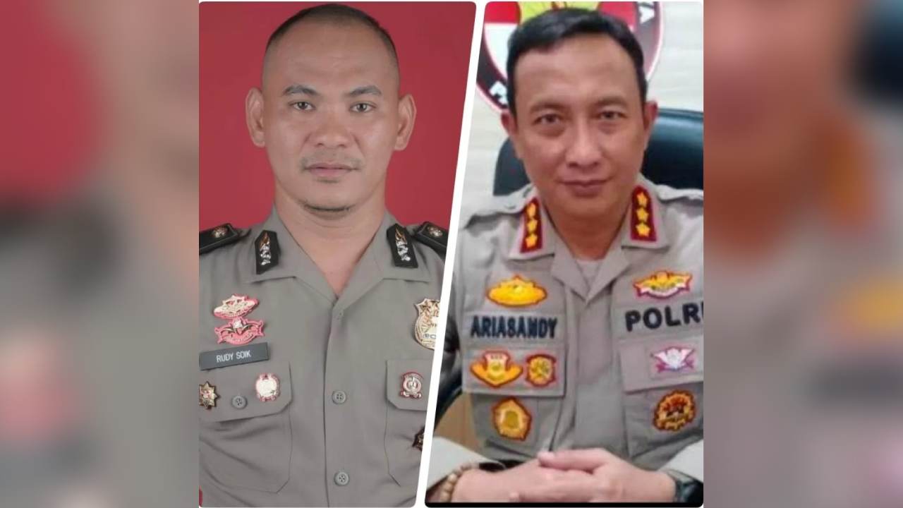 Ipda Rudy Soik (kiri) dan Kabid Humas Polda NTT (kanan). Foto: Repro Korantimur.com