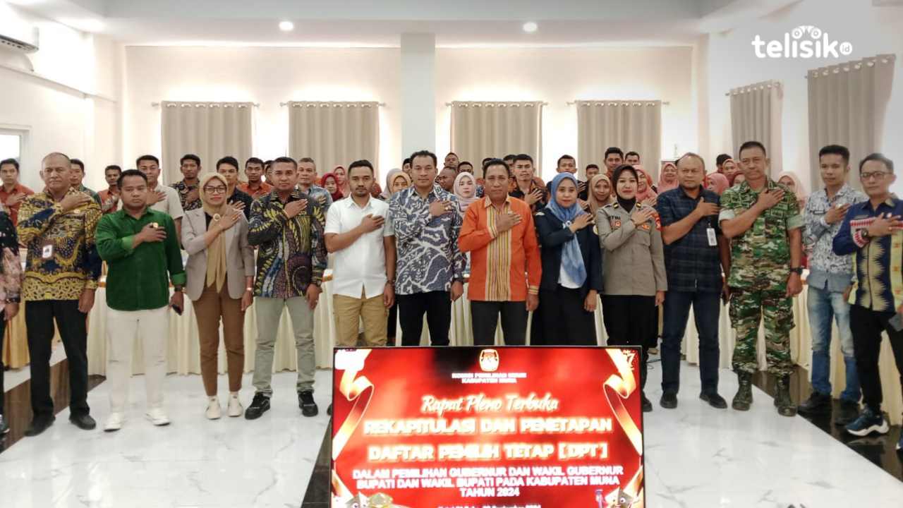 KPU Muna melakukan pleno penetapan DPT. Foto : Sunaryo/Telisik