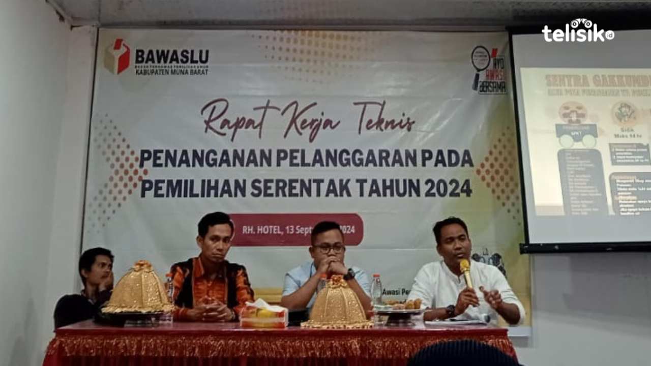 Rapat kerja Bawaslu Muna Barat bersama Gakkumdu. Foto: Putri Wulandari/Telisik