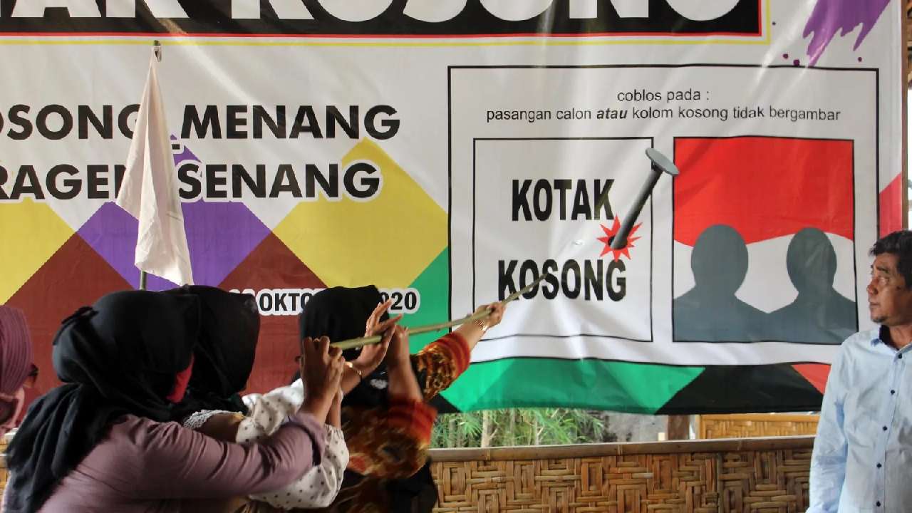 KPU menegaskan bahwa kotak kosong tidak akan difasilitasi dalam kampanye Pilkada Serentak 2024. Foto: Repro Solopos