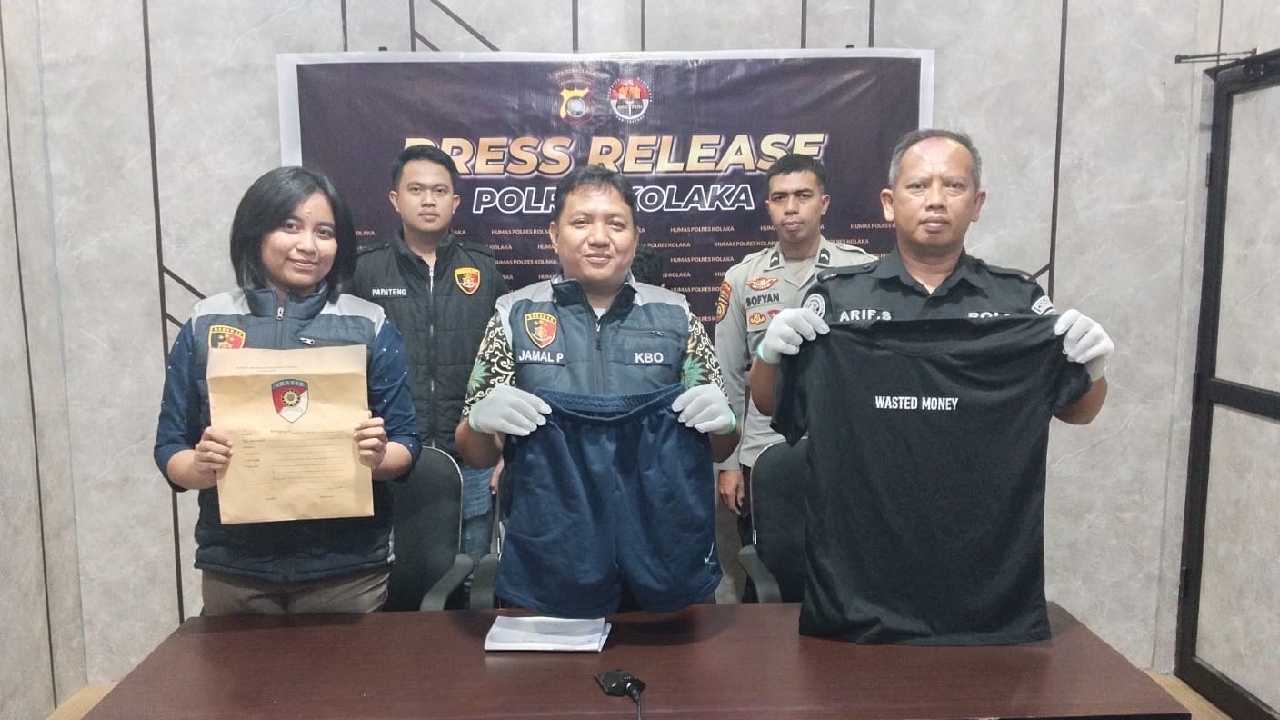 Press release pengungkapan kasus pria 51 tahun cabuli dua anak laki-laki di Kolaka. Foto: Ist