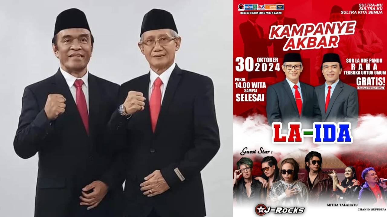 Kampanye Akbar Pasangan Calon Gubernur dan Wakil Gubernur Sulawesi Tenggara Lukman Abunawas dan La Ode Ida (LA-IDA). Foto: Ist